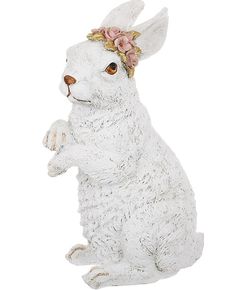 Статуетка декоративна Заєць у Віночку білий 31 см