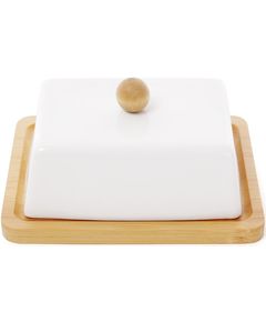 Маслянка порцелянова на бамбуковій підставці Naturel 13,5 см