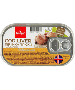 Banga Печінка тріски натуральна з лавровим листом та перцем 115 г