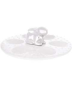 Підставка для 6 яєць порцелянова Кролик Срібний 26,5 см