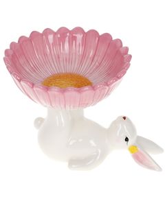 Підставка з фігурою кролика Пасхальний Кролик з Квіткою рожевою 20 см