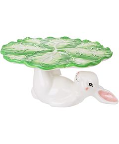 Підставка для торта та випічки керамічна Пасхальний Кролик з Капустою зеленою 27 см