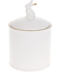 Банка для зберігання керамічна Кролик біло-золота 900 мл