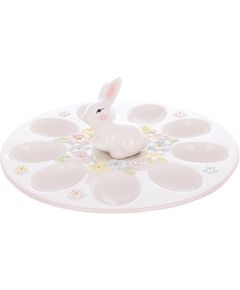 Підставка для 9 яєць керамічна Кролик у Квітнику 23 см