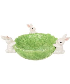 Салатник керамічний з фігурами кроликів Капустина 1,5 л