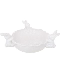 Салатник керамічний з фігурами кроликів Капустина біла 1,5 л