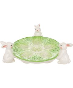 Підставка для 6 яєць керамічна Кролики з Капустиною 28 см