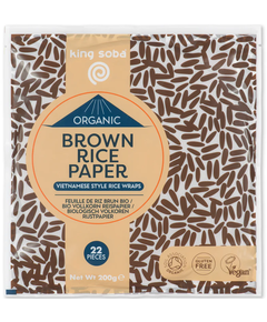 Рисовий папір з бурого рису органічний King Soba 22 листи 200 г