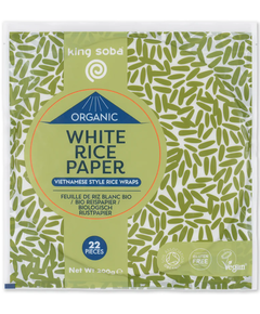Рисовий папір з білого рису органічний King Soba 22 листи 200 г