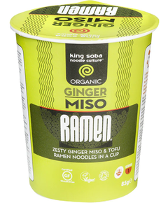 Суп Рамен з пастою місо, гречаною локшиною та імбирем безглютеновий органічний King Soba 85 г