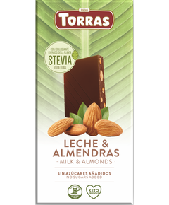 Torras Stevia Шоколад без цукру молочний Мигдаль 125 г