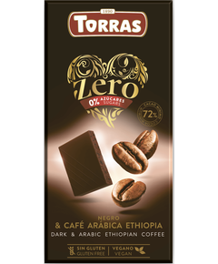 Torras Zero Шоколад без цукру чорний 72% Какао-Кава веганський 100 г