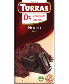 Torras Шоколад без цукру чорний веганський 75 г