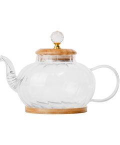 Чайник заварювальний скляний на бамбуковій підставці Brilliant 1200 мл