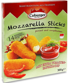 Coburger Сир Моцарелла-палички для запікання + Томатний соус 300 г
