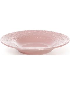 Тарілка супова керамічна рожева 23 см