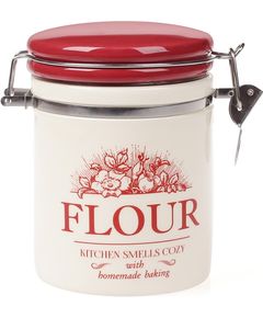 Банка керамічна з металевим зажимом для зберігання борошна English Home 600 мл