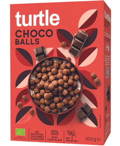 Turtle Сухий сніданок Шоколадні Кульки органічний 300 г