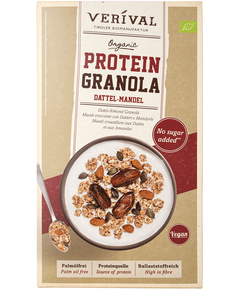 Гранола Протеїнова з фініками та мигдалем веганська органічна Verival 400 г