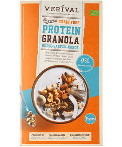 Гранола Протеїнова з кокосом, насінням та горіхами веганська органічна Verival 400 г