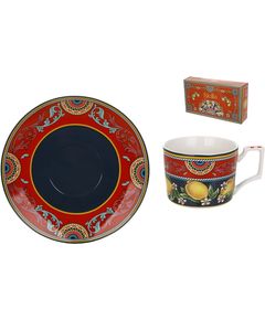 Набір чашок для кави з блюдцями порцеляновий Сицилія 6 штук по 220 мл