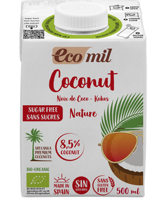 Ecomil Напій кокосовий без цукру безглютеновий органічний 500 мл