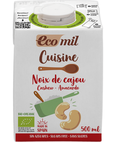 Ecomil Вершки рослинні Кеш'ю для приготування органічні 500 мл