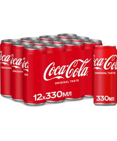 Кола Coca-Cola Original ж/б упаковка 12шт*330 мл