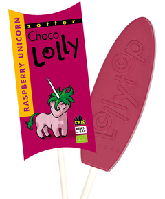 Zotter Шоколад дитячий молочний на паличці Малиновий Єдиноріг органічний 20 г