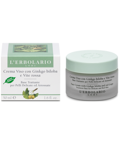 L'Erbolario Крем для обличчя проти почервоніння Гінкго Білоба-Червоний Виноград для чутливої шкіри 50 мл