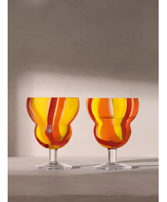 LSA Набір бокалів для вина та води 230 мл 2 шт. Колір Помаранчево-Червоний