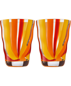 LSA Набір склянок тамблерів Folk 280 мл 2 шт. Колір Помаранчево-Червоний