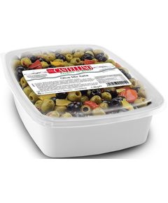 Castellino Оливки Мікс зелені та чорні без кісточок в олії 1,9 кг