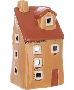 Свічник керамічний Будиночок Коричневий 14,5 см