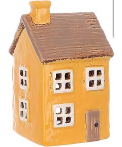 Свічник керамічний Будиночок Жовтий 14,5 см