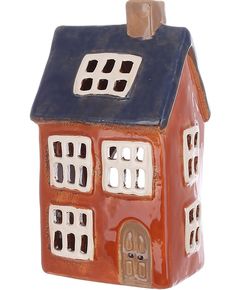 Свічник керамічний Будиночок Коричневий 16,5 см