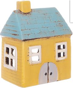 Свічник керамічний Будиночок Жовто-Блакитний 12,5 см
