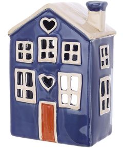 Свічник керамічний Будиночок Синій 18 см