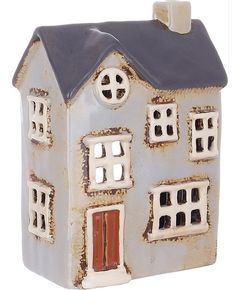 Свічник керамічний Будиночок Сірий 17,5 см