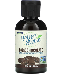 NOW Foods Better Stevia Підсолоджувач рідкий 0% Калорій Темний Шоколад 59 мл