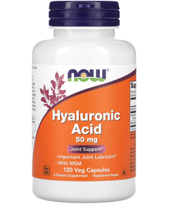 Now Foods Гіалуронова Кислота з МСМ 50 мг 120 веганських капсул