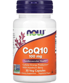 Now Foods CoQ10 Коензим Q10 100 мг 30 веганських капсул