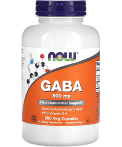 Now Foods GABA ГАМК 500 мг 200 веганських капсул