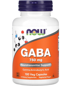 Now Foods GABA ГАМК 750 мг 100 веганських капсул