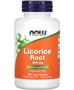 Now Foods Корінь Солодки 450 мг 100 веганських капсул