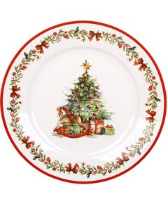 Тарілка десертна новорічна порцелянова Коник та Ялинка 19 см