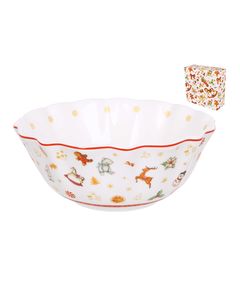 Салатник порцеляновий фігурний Різдвяна Класика білий 500 мл