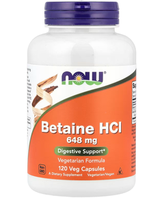 Now Foods Бетаїну Гідрохлорид 648 мг 120 веганських капсул