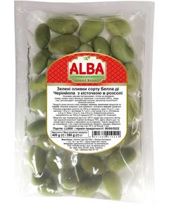 Alba Оливки зелені Белла ді Черіньйола з кісточкою 400 г