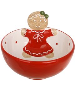 Піала новорічна керамічна Пряникова Дівчинка червона 530 мл